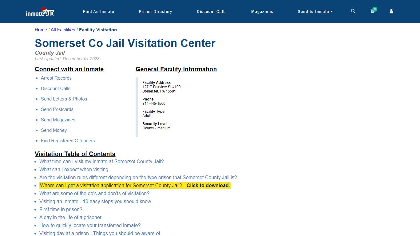 Somerset County Jail | Visitation, dress code & visiting hours - InmateAid