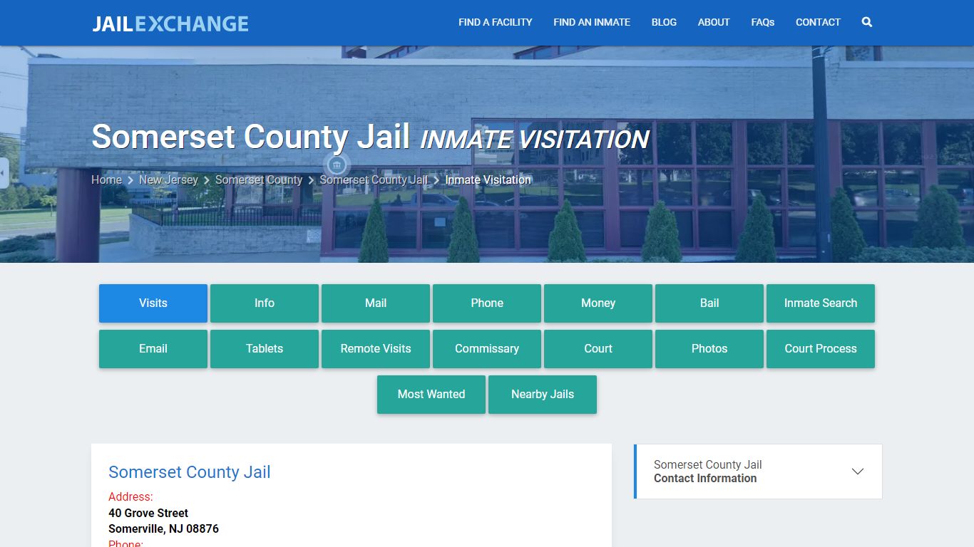 Inmate Visitation - Somerset County Jail, NJ - Jail Exchange